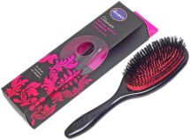 Denman Medium Boar Bristle Styling Brush - Black/Red D82M